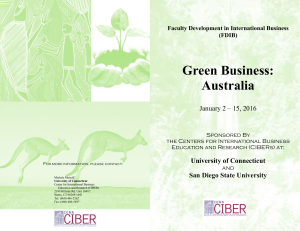 Green Business: Australia January 2 – 15, 2016