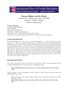Human Rights and the Media Professor Julie Mertus