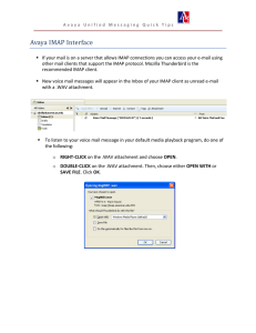 Avaya IMAP Interface