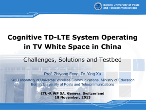 Cognitive TD-LTE System Operating in TV White Space in China