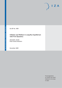 Inﬂ ation and Welfare in Long-Run Equilibrium with Firm Dynamics Alexandre Janiak