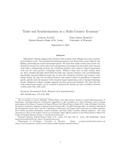 Trade and Synchronization in a Multi-Country Economy