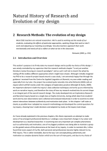 Natural History of Research and Evolution of my design
