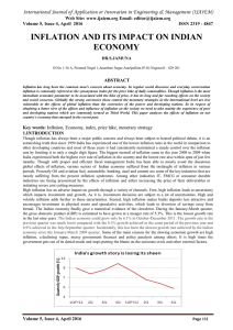 INFLATION AND ITS IMPACT ON INDIAN ECONOMY