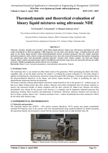 Thermodynamic and theoretical evaluation of binary liquid mixtures using ultrasonic NDE
