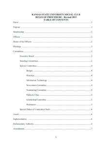 KANSAS STATE UNIVERSITY SOCIAL RULES OF PROCEDURE - Revised 2013 CLUB