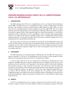 HARVARD BUSINESS SCHOOL SURVEY ON U.S. COMPETITIVENESS (2013–14): METHODOLOGY I. INTRODUCTION