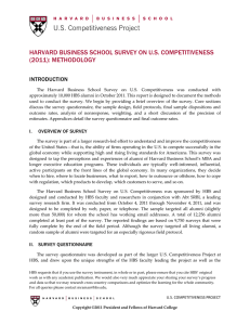 HARVARD BUSINESS SCHOOL SURVEY ON U.S. COMPETITIVENESS (2011): METHODOLOGY INTRODUCTION