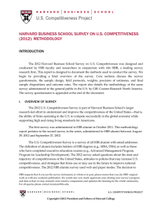 HARVARD BUSINESS SCHOOL SURVEY ON U.S. COMPETITIVENESS (2012): METHODOLOGY INTRODUCTION