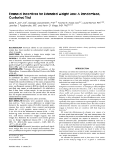 Financial Incentives for Extended Weight Loss: A Randomized, Controlled Trial