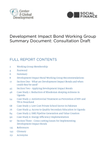 Development impact Bond Working Group summary Document: Consultation Draft Full REPoRt ContEnts