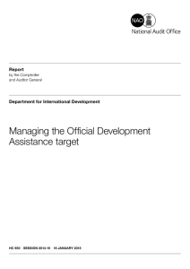 Managing the Official Development Assistance target Report Department for International Development