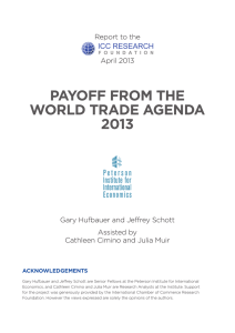 Payoff from the World trade agenda 2013 Report to the