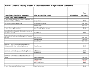 Awards Given to Faculty or Staff in the Department of...