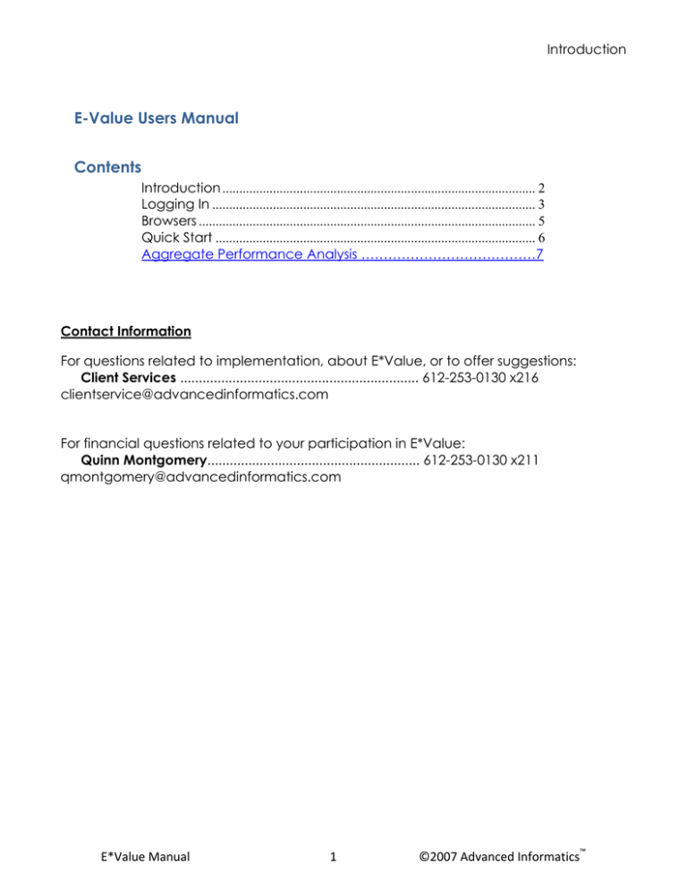 e-value-users-manual-contents