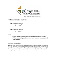 Tuba excerpts for audition:  1.  On Eagle’s Wings m.12-26