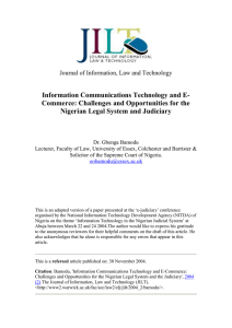 Information Communications Technology and E- Commerce: Challenges and Opportunities for the