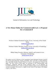 A New Home Online for Commonwealth Law: A Proposal