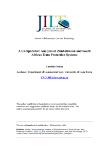 A Comparative Analysis of Zimbabwean and South African Data Protection Systems