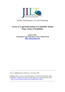 Access to Legal Information in Cambodia: Initial Steps, Future Possibilities