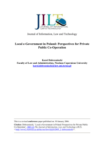 Local e-Government in Poland: Perspectives for Private Public Co-Operation