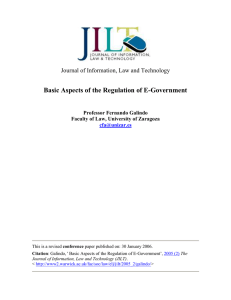 Basic Aspects of the Regulation of E-Government  Professor Fernando Galindo
