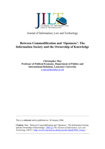 Between Commodification and ‘Openness’: The  Journal of Information, Law and Technology