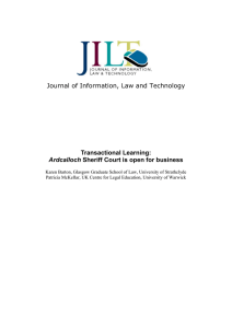 Journal of Information, Law and Technology Transactional Learning: Ardcalloch