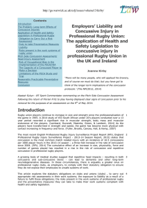 Employers’ Liability and Concussive Injury in Professional Rugby Union: