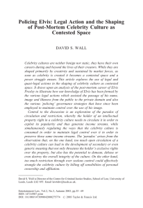 Policing Elvis: Legal Action and the Shaping Contested Space DAVID S. WALL