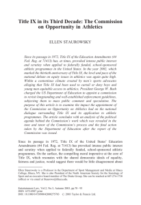 Title IX in its Third Decade: The Commission ELLEN STAUROWSKY