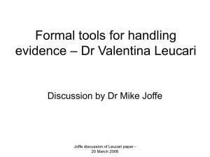 Formal tools for handling – Dr Valentina Leucari evidence