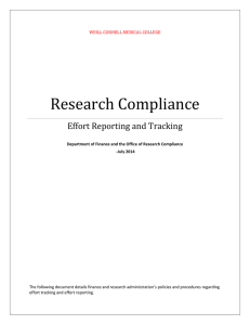 Research	Compliance Effort	Reporting	and	Tracking