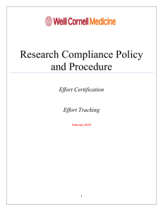 Research Compliance Policy and Procedure  Effort Certification