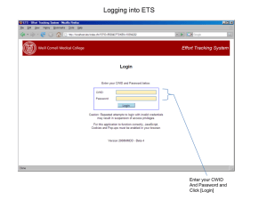 Logging into ETS Enter your CWID And Password and Click [Login]