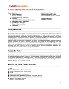 Cost Sharing: Policy and Procedures