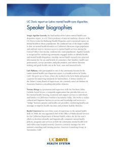 Speaker biographies UC Davis report on Latino mental health-care disparities