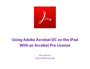 Using Adobe Acrobat DC on the iPad Mary Hammel