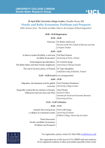 Nordic and Baltic Economies: Problems and Prospects UNIVERSITY COLLEGE LONDON
