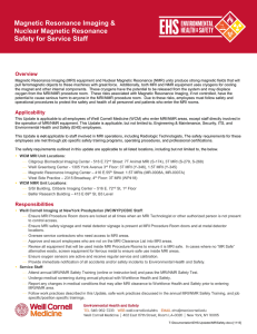 Magnetic Resonance Imaging &amp; Nuclear Magnetic Resonance Safety for Service Staff Overview