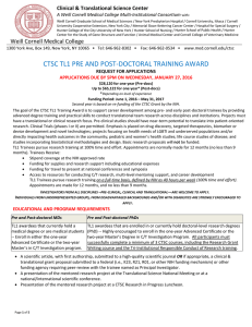   CTSC TL1 PRE AND POST‐DOCTORAL TRAINING AWARD