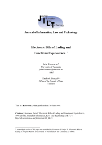 Electronic Bills of Lading and Functional Equivalence
