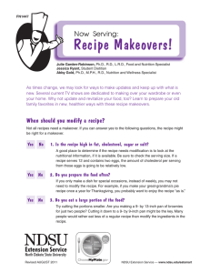 Recipe Makeovers! Now Serving:
