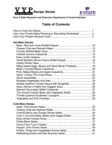 Recipe Series  Table of Contents
