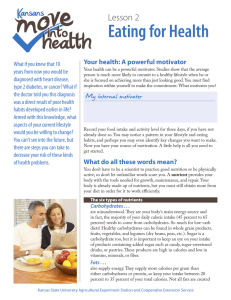Eating for Health Lesson 2 Your health: A powerful motivator
