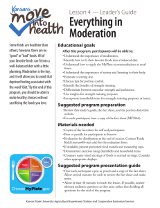 Everything in Moderation Lesson 4 — Leader’s Guide Educational goals