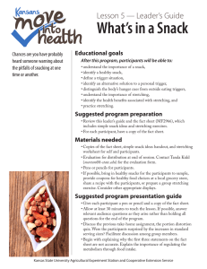 What’s in a Snack Lesson 5 — Leader’s Guide Educational goals