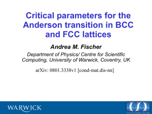 Critical parameters for the Anderson transition in BCC and FCC lattices