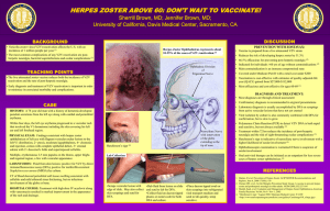 HERPES ZOSTER ABOVE 60: DON’T WAIT TO VACCINATE!