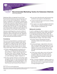 Recommended Marketing Tactics for Extension Districts